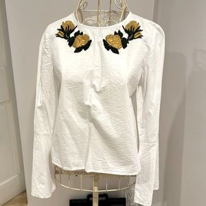 White Bell Sleeve Top